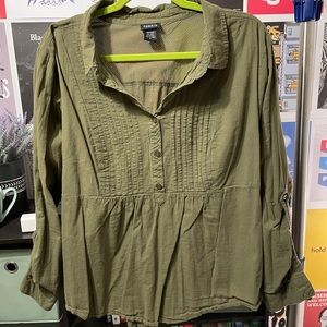 Olive green peplum top